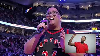 Raymond Salgado Singing The National Anthems at Raptors Game [upl. by Dadivitan739]