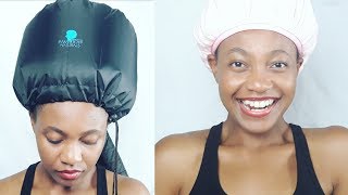 How To Use Your Deep Conditioning Cap amp Hooded Dryer Attachment  First Look [upl. by Aenahs865]