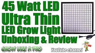 Niello 45 Watt Ultra Thin LED Grow Light Panel Unboxing And Review [upl. by Analart]