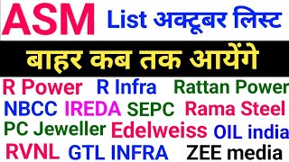 asm list update today rattanindia power pc jeweller rama steel r power ireda nbcc rvnl [upl. by Cia]