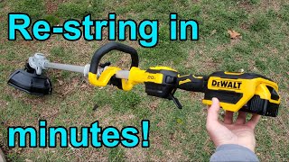 How to replace reload string on Dewalt trimmer  20V or 60V [upl. by Acsot]