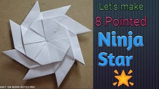 Lets make 8 Pointed Ninja Star  Lets learn origami [upl. by Ennayr]