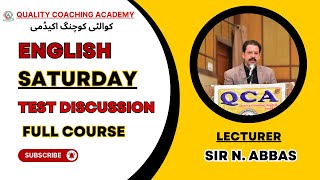 English  Saturday Test Discussion By Sir Naseer Abbas  Date  14th Sept 2024  QCA [upl. by Traci]