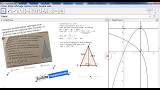 Exercice résolu Sous GeoGebra  Aire maximale dun triangle isocèle de périmètre constant [upl. by Hannala]