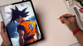 How To Drawi Goku Goku Drawing Outline Tutorial 😍 [upl. by Aible620]