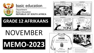 2023 MEMO AFRIKAANS FAL PAPER 1 FINAL EXAMS NOVEMBER GRADE 12 THUNDEREDUC [upl. by Georgi]