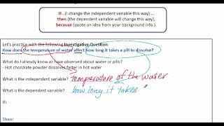 Investigative Question and Hypothesis Practice Part 1 [upl. by Revolc204]