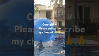 Cute girl enjoying aqua zorbingvideo viralvideo automobile cricket cricketlover fun [upl. by Carlisle]