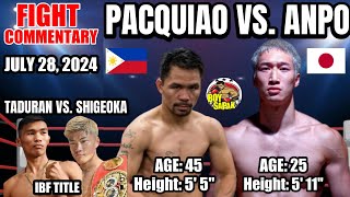 Pacquiao vs Anpo  Taduran vs Shigeoka IBF Title  Fight Commentary and Boxing Updates [upl. by Adiazteb991]