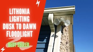 Lithonia Lighting Dusk to Dawn Flood Light Review Test  Lithonia Lighting OFTH 300PR 120 P WHM12 [upl. by Nyladnarb]