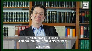 Kuntze Mayer Beyer Abmahnung für AdSimple Datenschutzerklärung  Rechtsanwalt Dr Knies [upl. by O'Mahony]