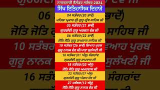 Nanakshahi Calendar September 2024 l Sikh Historical Days l Gurpurab September 2024 l [upl. by Bannasch]