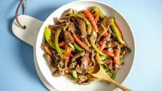 How To Make Easy Chinese Pepper Steak  Paleo Keto Whole30 [upl. by Niemad157]