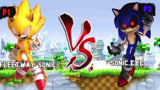 Fleetway Sonic VS Sonic exe I Sonic Battle JUS MUGEN v3 [upl. by Erdnoid218]