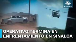 Helicóptero artillado se enfrenta a balazos contra camioneta en Sinaloa [upl. by Nylesor]