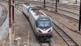 Rooftop railfanning at 30th Street Station Philadelphia 4522 [upl. by Warthman]