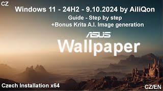 Windows 11 Fresh Installation 24H2  Optimalizace jako Nvidia my ASUS Armoury  Krita AI [upl. by Tirrag]