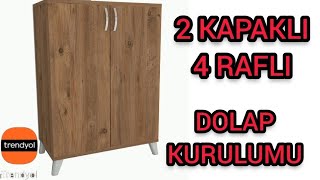 Trendyoldan aldığımız 2 kapaklı 4 raflı çok dolap kurulumu [upl. by Aisetal50]