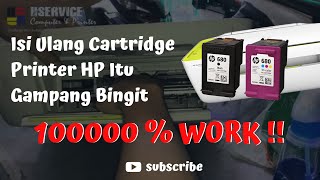 CARA ISI ULANG CARTRIDGE PRINTER HP 2135 YANG BEKU DAN PUTUS PUTUS  GAMPANG UNTUK SEMUA PRINTER HP [upl. by Atilek]