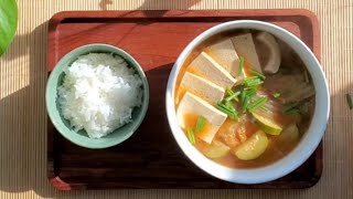 Cooking for One  Doenjang guk Korean Soybean Soup [upl. by Manup]