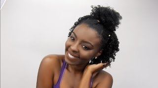 Natural Hairstyle  Half Up Half Down with TWISTS [upl. by Nilram]