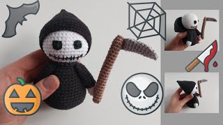 🎃 АМИГУРУМИ ХЭЛЛОУИН quotСМЕРТЬ С КОСОЙquot ИГРУШКА КРЮЧКОМ AMIGURUMI PATTERN quotGRIM REAPER quot [upl. by Aceber]