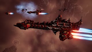 Space Marines vs Chaos  4K Quality  Battlefleet Gothic Armada 2 [upl. by Culhert]