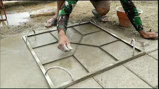 Menggunakan metode Stamp Concrete  Pattern Concrete pada Jalan Lingkungan pattern rabat beton [upl. by Kcira]