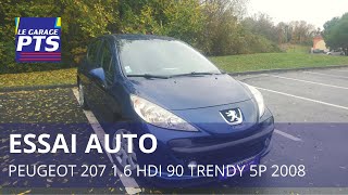 TEST  PEUGEOT 207 16 HDI 90 TRENDY 5P 2008  FRANCE [upl. by Brandt59]