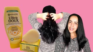 Resenha Shampoo e condicionador de CAMOMILA da GARNIER ULTRA DOUX  KÁTIA PITTZER EUROPA [upl. by Kacerek436]