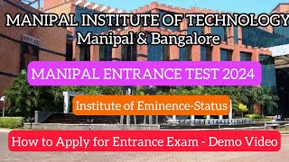 🛑Manipal Institute of TechnologyManipalMET 2024Entrance ExamTop UniversityDemo Video in Tamil [upl. by Matless]