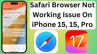 How To Fix Safari Browser Not Working Issue On iPhone 15 15 Pro 15 Pro Max [upl. by Acimad]