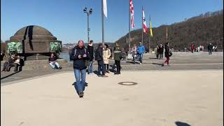 Koblenz Deutsches eck  Rheinland Pfalz  Tourist Attractions [upl. by Bessy]