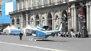 elicottero della polizia Piazza del Plebiscito Napoli [upl. by Jeanie]