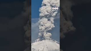 Eruption of Popocatépetl Volcano Dense Ash Emission Advisory [upl. by Oulman]