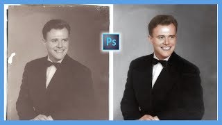 How to Repair and Colorize Old Photos Adobe Photoshop CC Tutorial [upl. by Soni453]