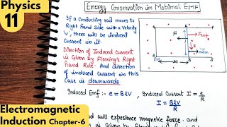 11 Energy conservation in Motional EMF Electromagnetic induction class 12 Physics Ncert Physics [upl. by Hgielrak948]