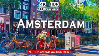 Amsterdam Netherlands 4K Walking Tour  Summer 2024 in HDR  with captions [upl. by Reivad]