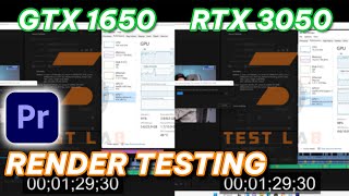 GTX 1650 vs RTX 3050  Premiere Pro render testing [upl. by Aleinad]