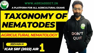 6 Taxonomy of Nematodes Jeevan H AIR1  ICAR JRFSRFCUETAFO All Agricultural Exams [upl. by Liss]