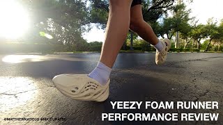 Running in the Yeezy Foam Runner Performance Review  Real vs Fake  OnFeet  MATTHEWKATIDJO [upl. by Anelat]