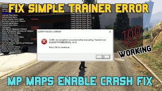 Fix Simple Trainer Error GTA V  MP Maps Enable Crash Fix  100 Working Method [upl. by Neddy]