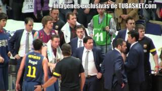 Polémica jugada de Sada y tangana en el Real MadridBarça de la Final ACB 2013 [upl. by Hays]