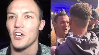 JOSH WARRINGTON GOES OFF ON LEIGH WOOD AFTER HEATED FACEOFF IN MANCHESTER WANTS REMATCH [upl. by Fiedling36]