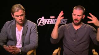 The Avengers Chris Hemsworth and Chris Evans Exclusive Interview  ScreenSlam [upl. by Kayle35]