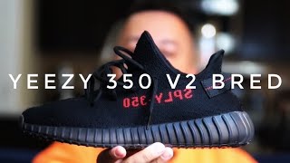 ADIDAS Yeezy 350 V2 BRED REVIEW AND ON FEET [upl. by Landing971]