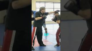 Basic punchkick blocking drill on padsboxing joelewis martialartist boxing kickboxing [upl. by Stockwell]