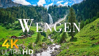 Wengen 4K  Scenic Relaxation Film With Calming Music  4K Video Ultra HD [upl. by Otrebogir]