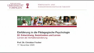 Einführung in die Pädagogische Psychologie  02  Entwicklung Sozialisation und Lernen [upl. by Abeu]