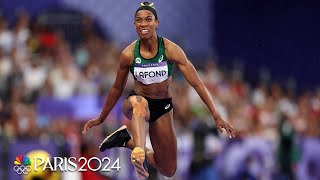 Thea LaFond takes gold in womens triple jump USAs Jasmine Moore wins bronze  Paris Olympics [upl. by Talich]